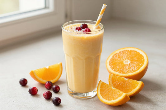 Cranberry Orange Smoothie in a glass
