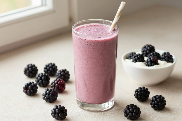 Creamy Blackberry Smoothie in a glass