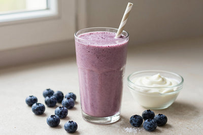 Creamy Blueberry Smoothie in a glass