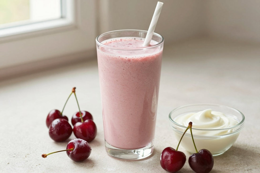 Creamy Cherry Smoothie in a glass