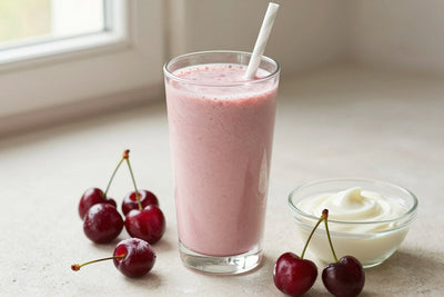 Creamy Cherry Smoothie in a glass
