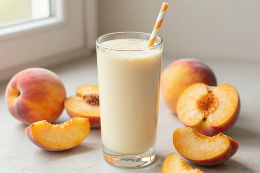 Creamy Peach Smoothie in a glass