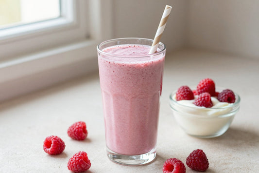 Creamy Raspberry Smoothie in a glass