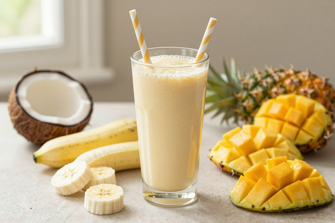 Creamy Tropical Smoothie in a glass