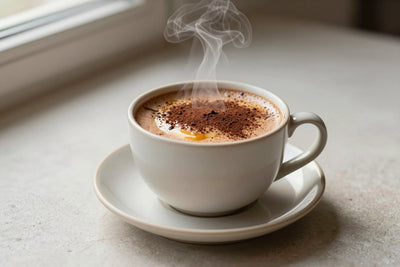 Crème Brûlée Cocoa in a ceramic mug