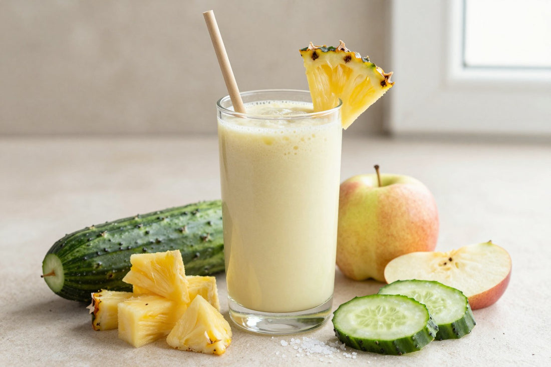 Cucumber Pineapple Smoothie in a glass