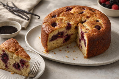 Dairy-free berry vanilla layer cake