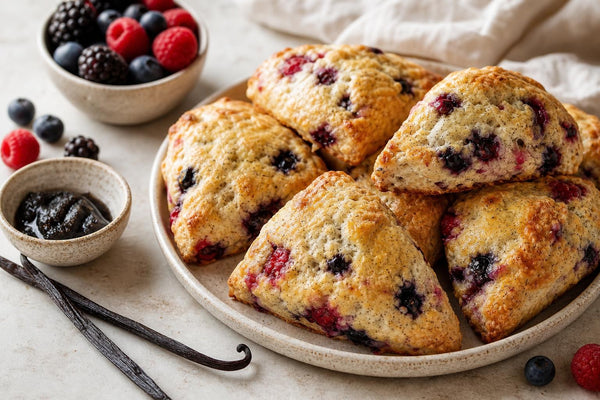 Dairy-free berry vanilla scones