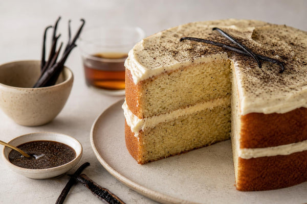 Dairy-free bourbon vanilla layer cake