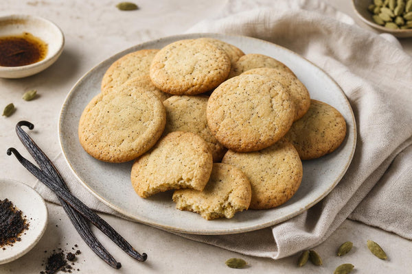 Dairy-free cardamom vanilla cookies