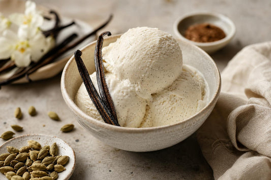 Dairy-free cardamom vanilla ice cream