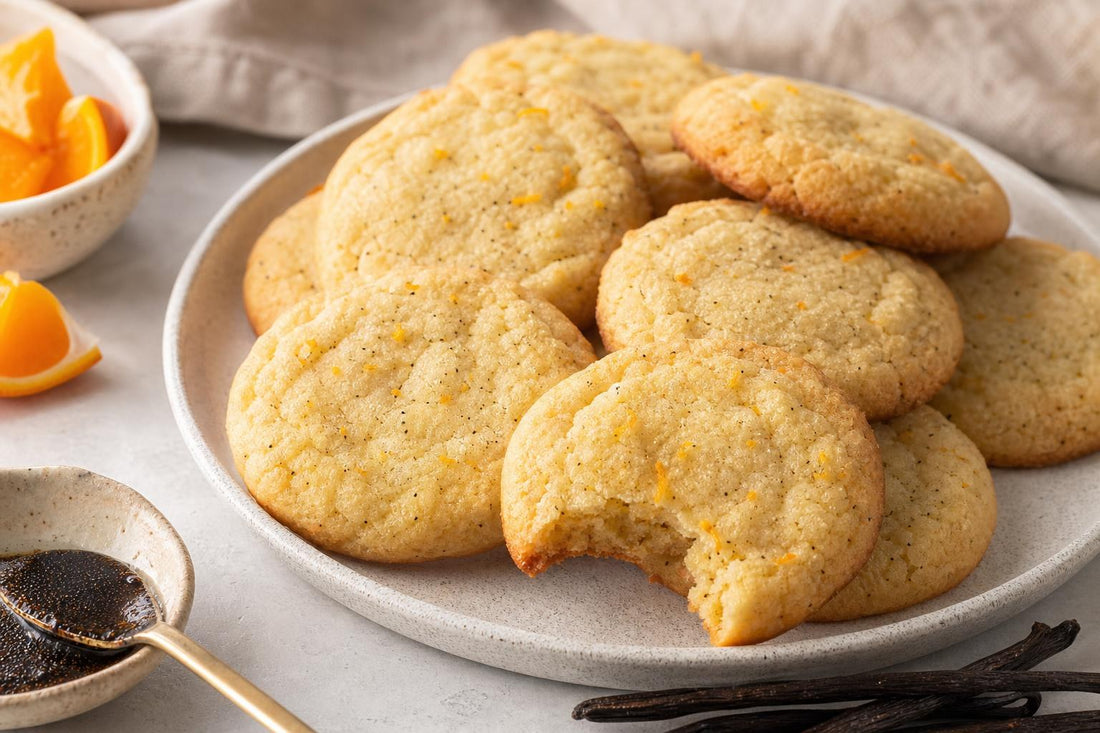 Dairy-free citrus vanilla cookies made with Madagascar vanilla