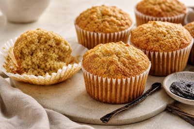 Dairy-free coconut vanilla muffins made with Mexican vanilla