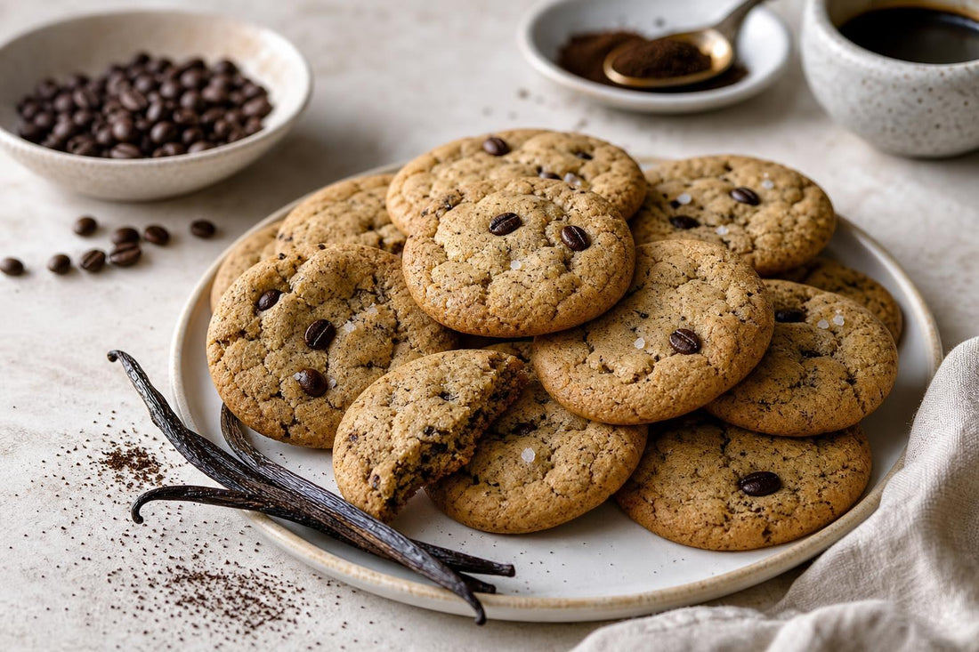 Dairy-free espresso vanilla cookies made with Madagascar vanilla