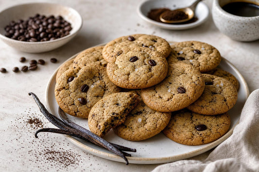 Dairy-free espresso vanilla cookies made with Madagascar vanilla