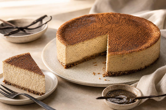 Dairy-free espresso vanilla cheesecake