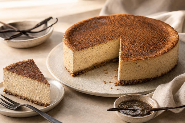 Dairy-free espresso vanilla cheesecake