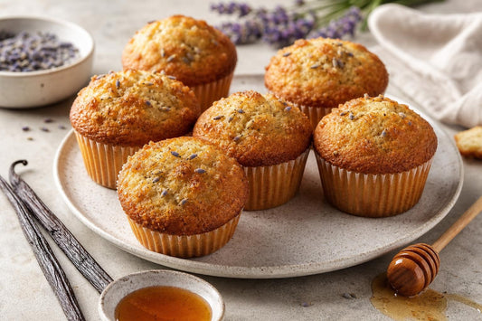 Dairy-free honey lavender vanilla muffins