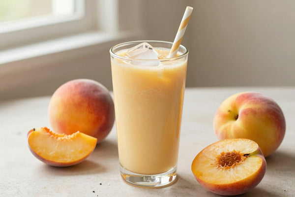 Dairy-Free Peach Smoothie in a glass