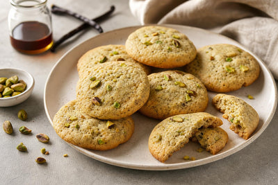 Dairy-free pistachio vanilla cookies