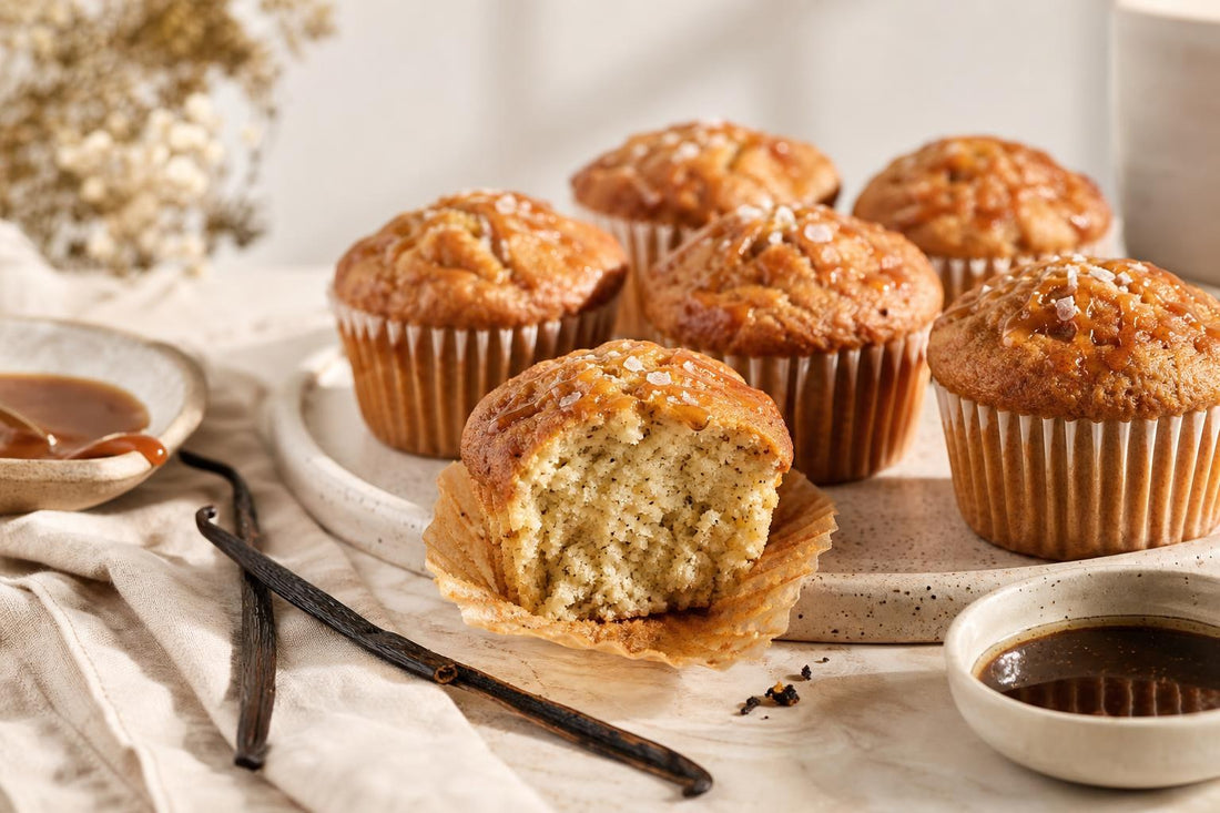 Dairy-free salted caramel vanilla muffins