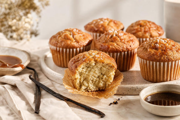 Dairy-free salted caramel vanilla muffins