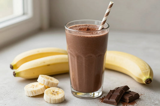 Dark Chocolate Protein Smoothie in a glass