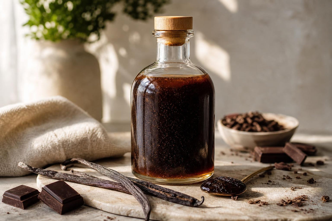 Dark chocolate homemade vanilla extract