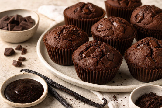 Dark chocolate vanilla muffins