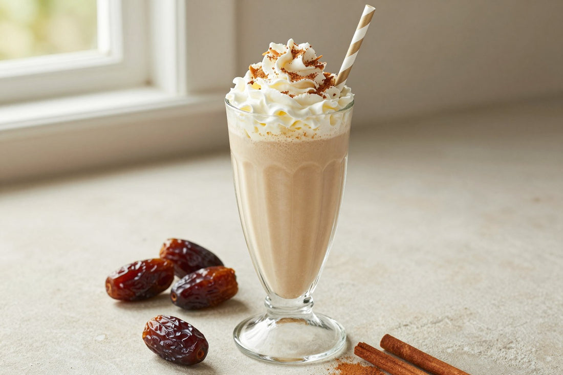 Date Cinnamon Milkshake in a glass