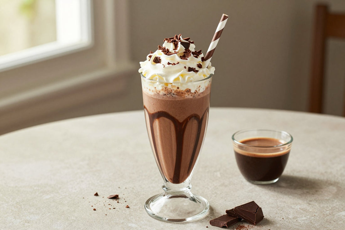 Double Espresso Mocha Milkshake in a glass