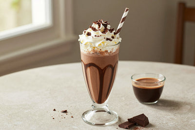 Double Espresso Mocha Milkshake in a glass