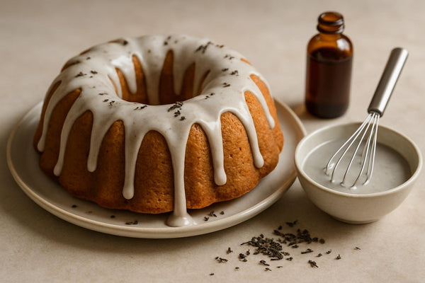 Bundt cake drizzled with Earl Grey icing
