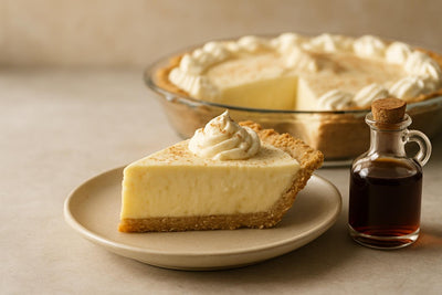 Slice of eggnog pie