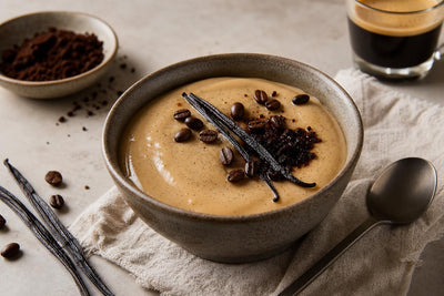 Espresso vanilla pudding made with Indonesian vanilla