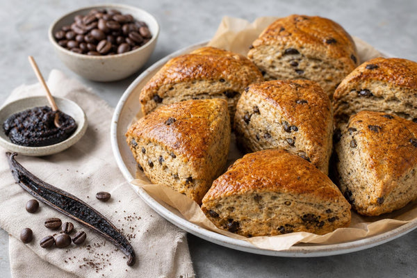 Espresso vanilla scones made with Indonesian vanilla