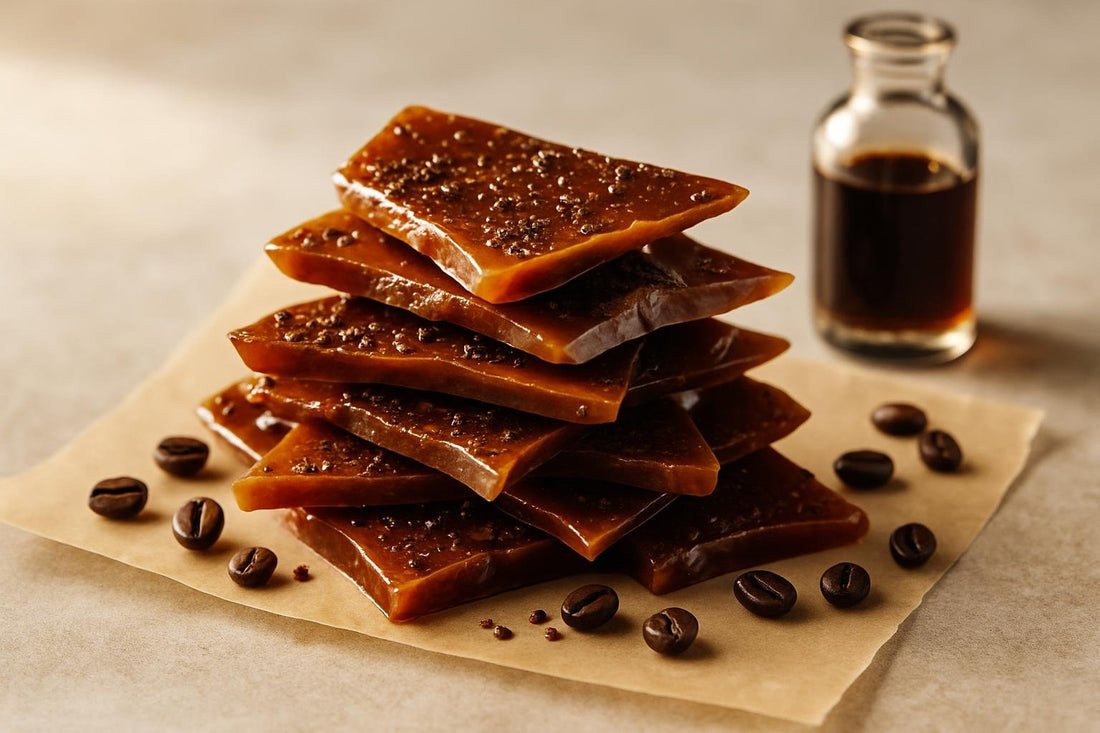 Shards of espresso toffee on parchment