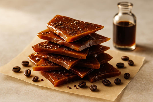 Shards of espresso toffee on parchment