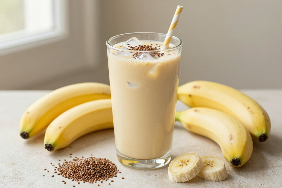 Flax Banana Breakfast Smoothie in a glass