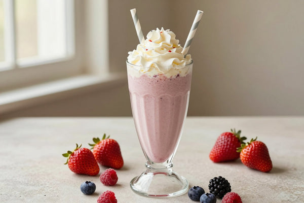 Four Berry Milkshake in a glass