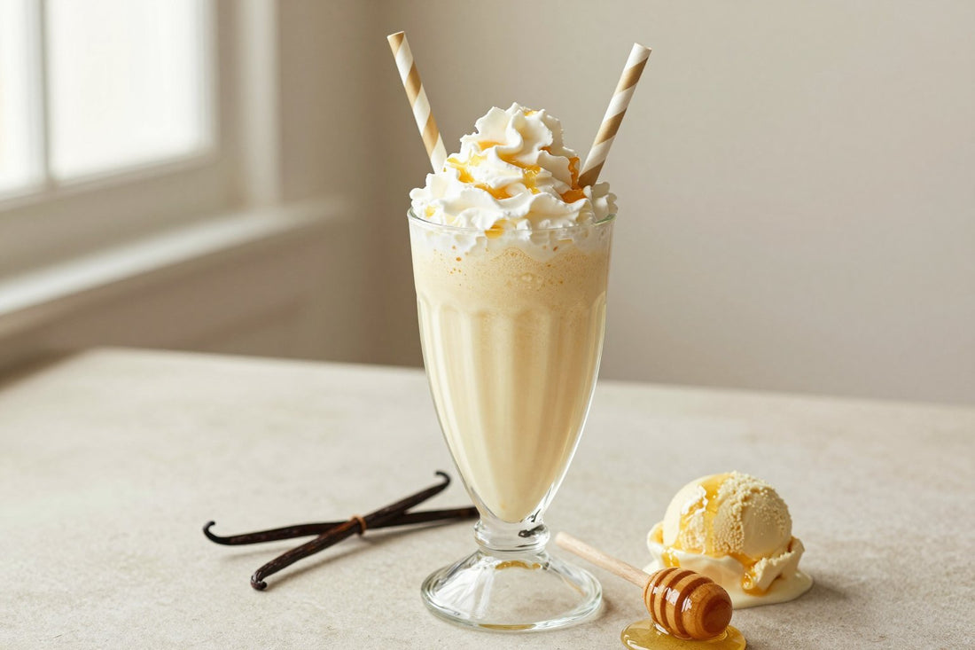 Fruit & Honey Milkshake in a glass