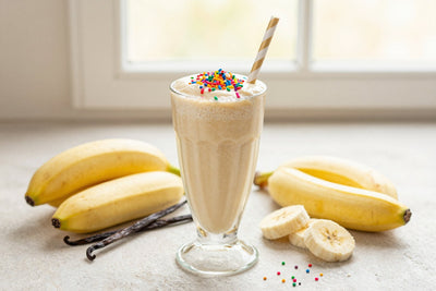 Funfetti Cake Smoothie in a glass