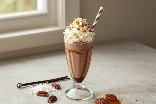 German Chocolate Cake Milkshake in a glass