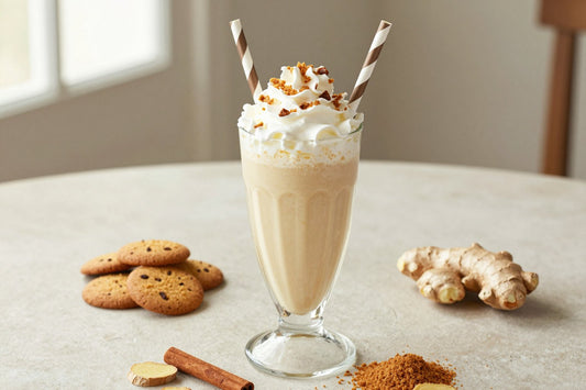 Gingerbread Cookie Milkshake in a glass