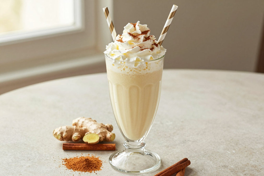 Gingerbread Milkshake in a glass