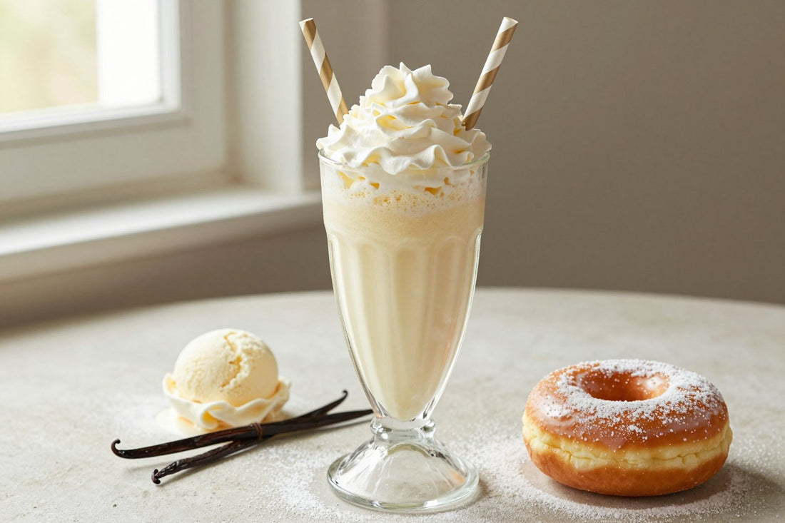 Glazed Donut Milkshake in a glass