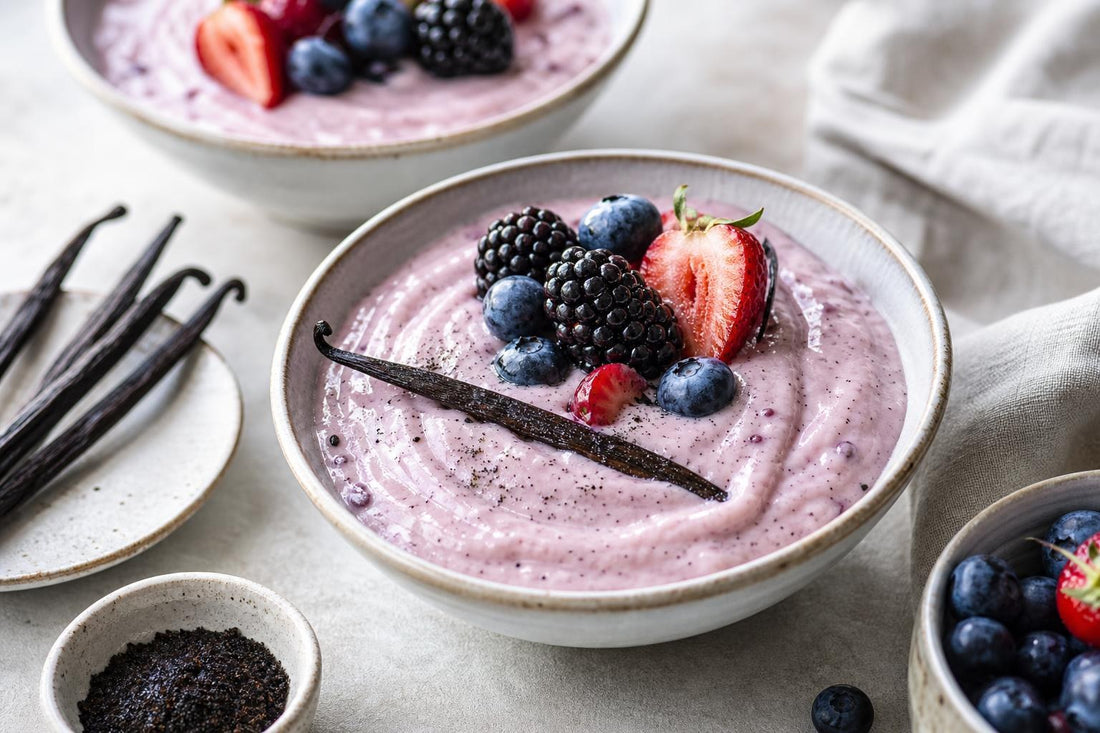 Gluten-free berry vanilla pudding