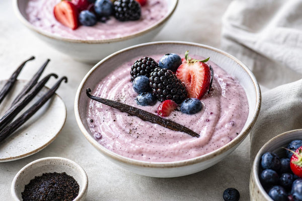 Gluten-free berry vanilla pudding