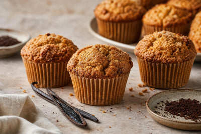 Gluten-free brown butter vanilla muffins made with Mexican vanilla