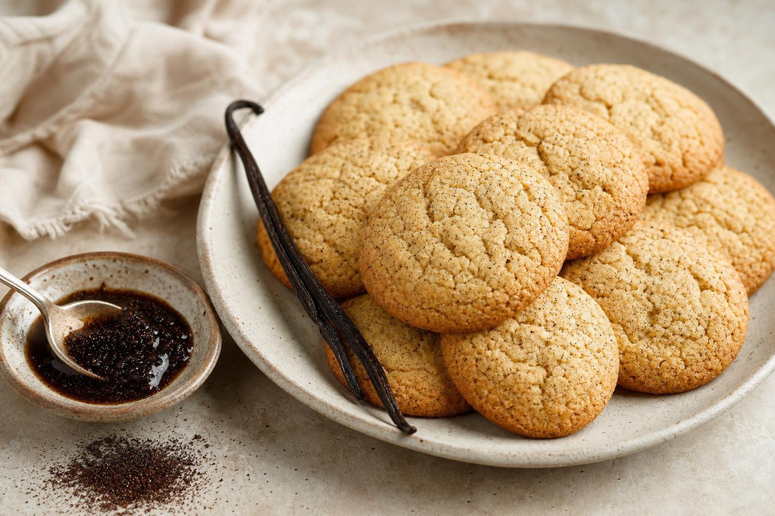 Gluten-free cardamom vanilla cookies made with Mexican vanilla